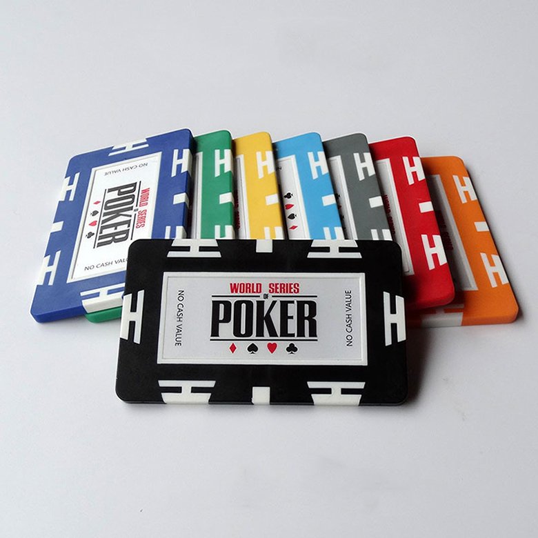 Custom Wholesale Square Gold Football Monte Carlo Paulson Blank Poker Chips Professional Poker Game Set