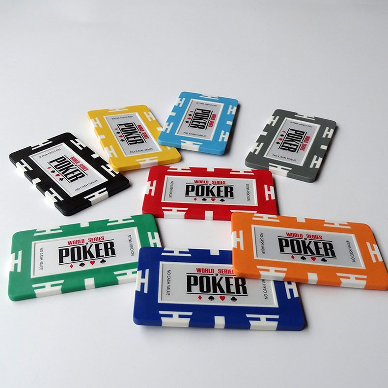 Custom Wholesale Square Gold Football Monte Carlo Paulson Blank Poker Chips Professional Poker Game Set