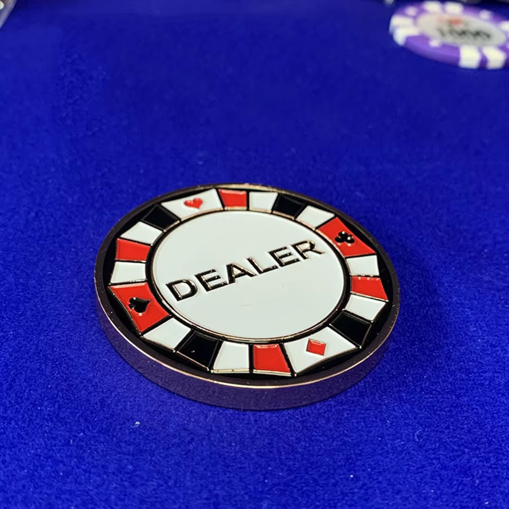Wholesale Texas Hold'Em Poker Chips 50mm*5mm Metal Zinc Alloy Poker Chips Set Dealer Poker Chips