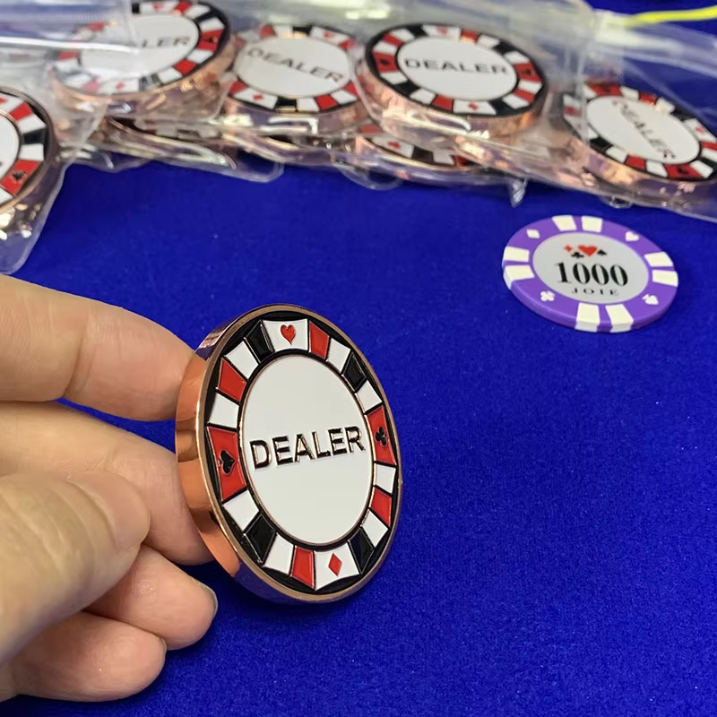 Wholesale Texas Hold'Em Poker Chips 50mm*5mm Metal Zinc Alloy Poker Chips Set Dealer Poker Chips