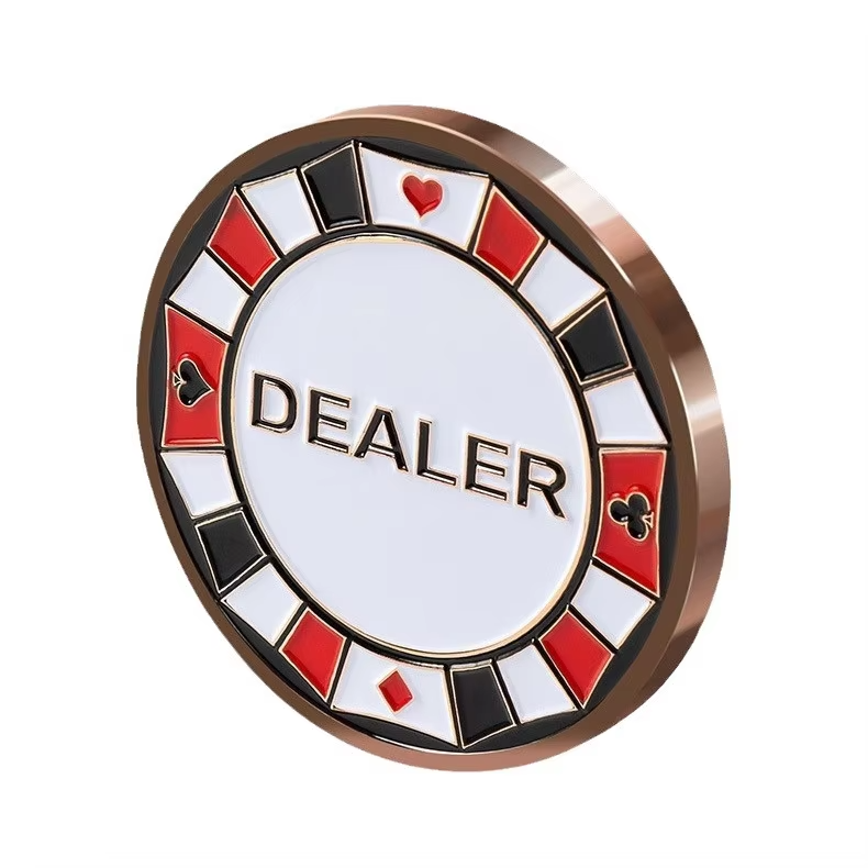 Wholesale Texas Hold'Em Poker Chips 50mm*5mm Metal Zinc Alloy Poker Chips Set Dealer Poker Chips
