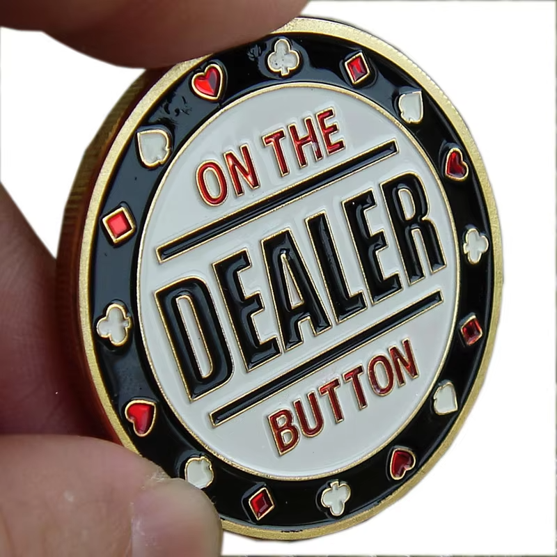 Wholesale Texas Hold'Em Poker Chips 50mm*5mm Metal Zinc Alloy Poker Chips Set Dealer Poker Chips