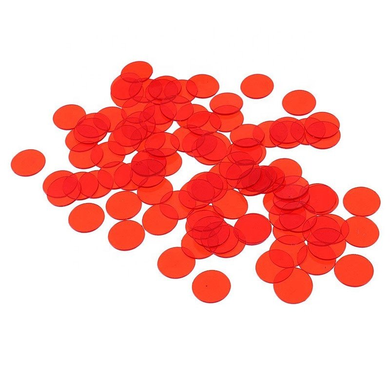 Color transparent small round plastic toy chips round cards all kinds of game points chip coins bingo clip