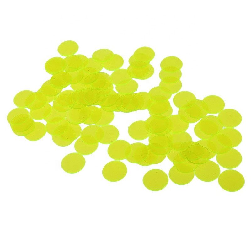 Color transparent small round plastic toy chips round cards all kinds of game points chip coins bingo clip