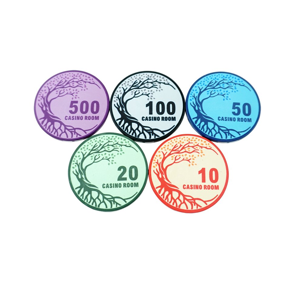 Professional custom casino accessories ceramic poker chips free design color denomination ceramic chips factory