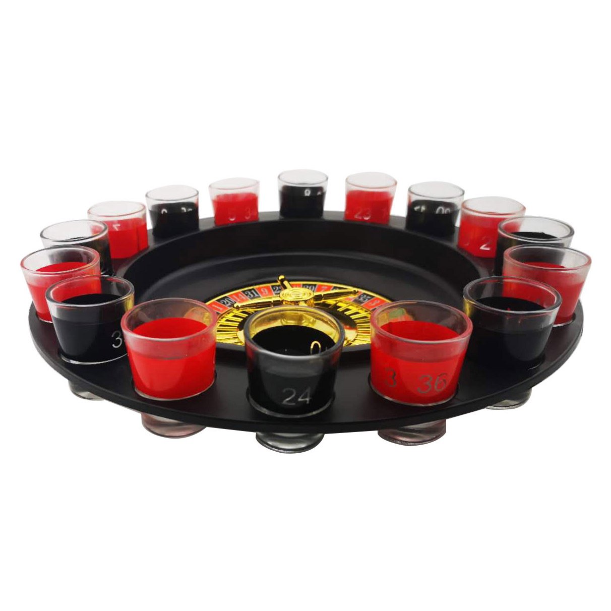 YIZHI Novelty Drinking Game With 16 Shot Glasses Adult Party Roulette Drinking Set For Ktv Bar Party Play