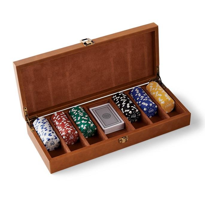 Wood Luxury Personalized Poker Set Box Poker Lover Gifts Clay Poker Chips in Wood Packing Box