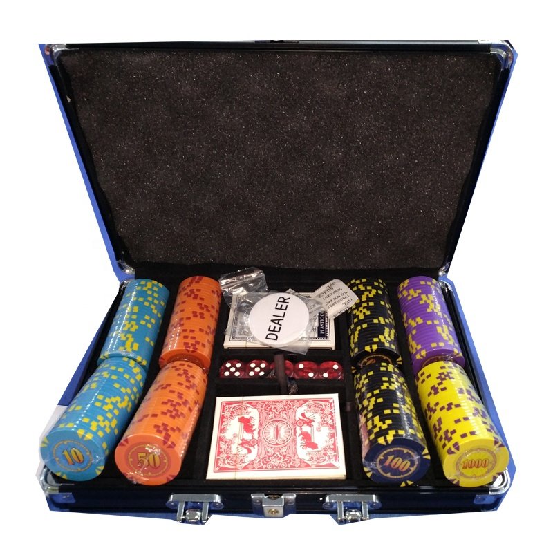 Wooden Batten or Blister box Professional Casino chip set 300pcs poker kit