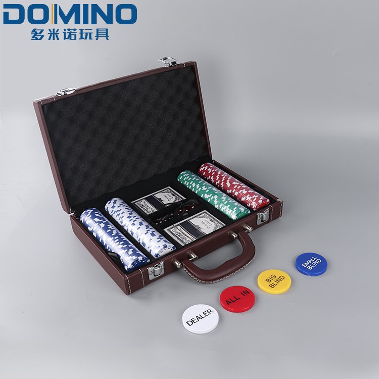 200 piece texas poker chips set with leather case casino poker chip set
