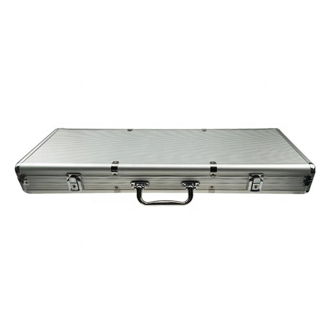 Poker Set Chips 500 pcs Casino in Silver Aluminum Case Box