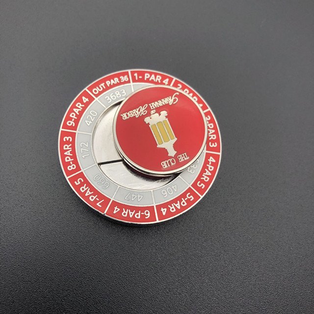 High Quality 40mm custom Logo soft Enamel Golf Accessories Custom Magnetic Poker Chip Golf Ball Markers