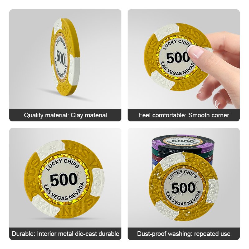 Clay Poker Chips 40mm Casino Chip Token Gambling for Card Board Game 14g Table Game Token Coins