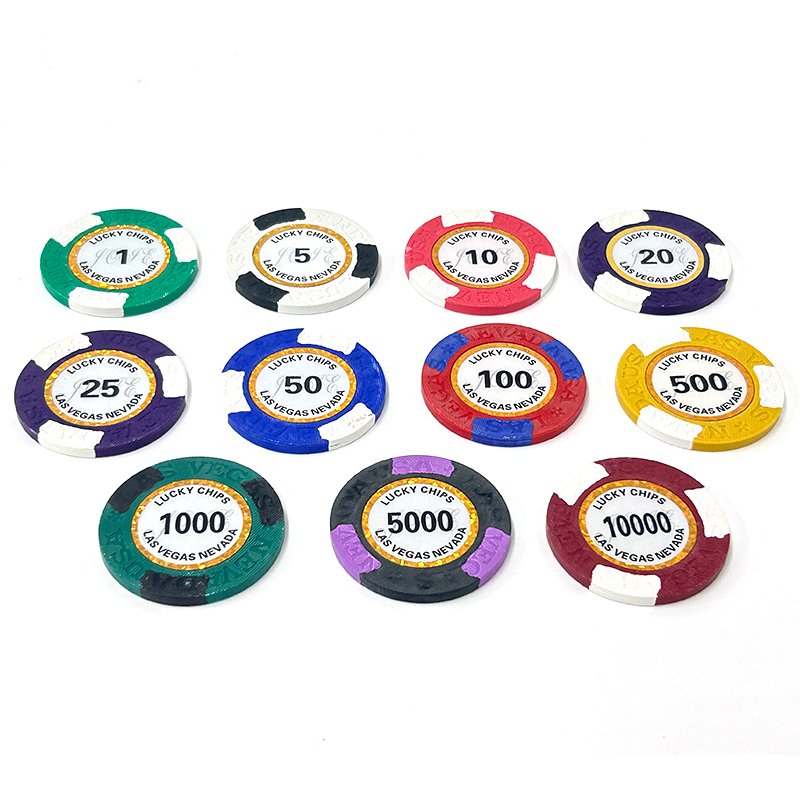 Clay Poker Chips 40mm Casino Chip Token Gambling for Card Board Game 14g Table Game Token Coins
