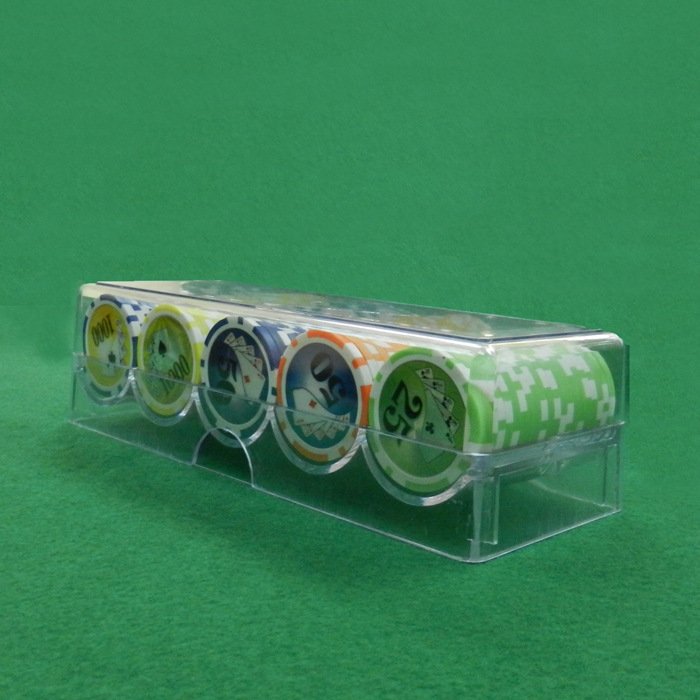 Transparent Acrylic Casino Chip Tray 100 Piece Classic Poker Chip Tray