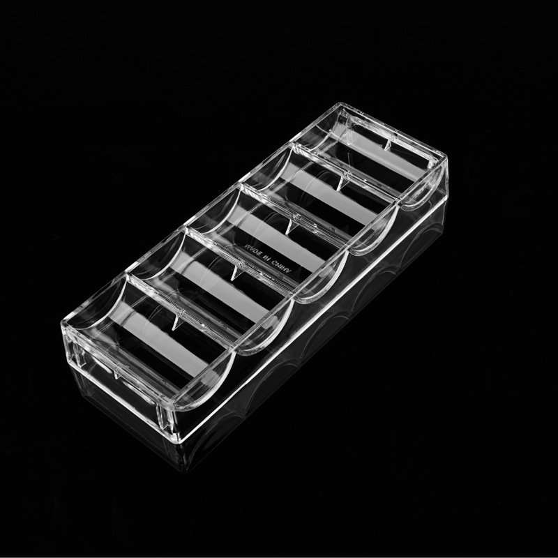Transparent Acrylic Casino Chip Tray 100 Piece Classic Poker Chip Tray