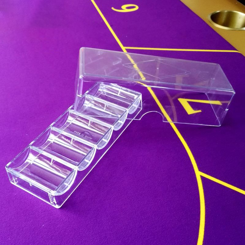 Transparent Acrylic Casino Chip Tray 100 Piece Classic Poker Chip Tray