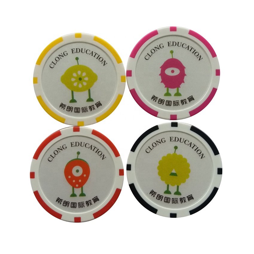 Two-tone Hot Stamping Poker Chips,Custom souvenir poker chips,Custom poker chips