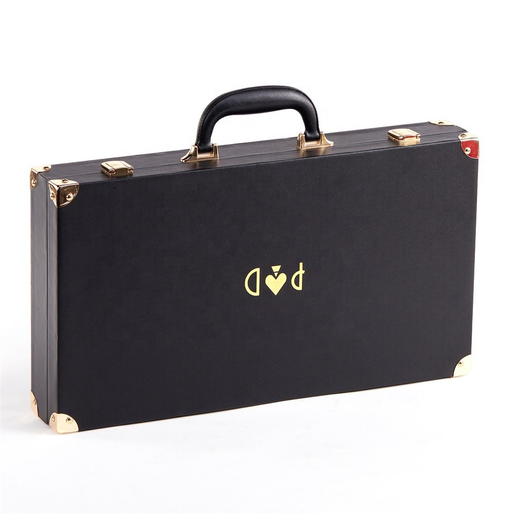 Customized luxury leather 500 Chip Case Poker Chip Set