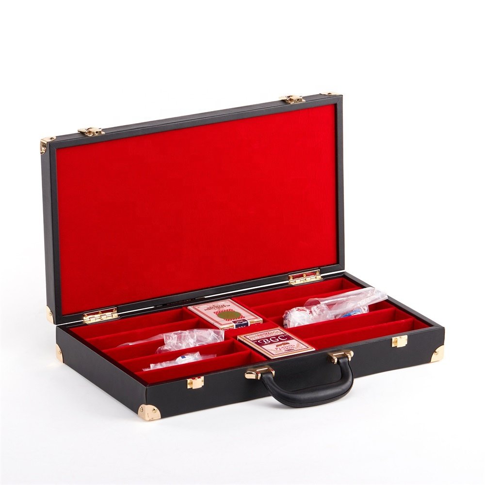 Customized luxury leather 500 Chip Case Poker Chip Set