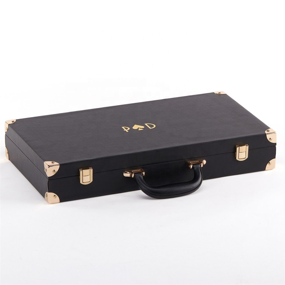Customized luxury leather 500 Chip Case Poker Chip Set