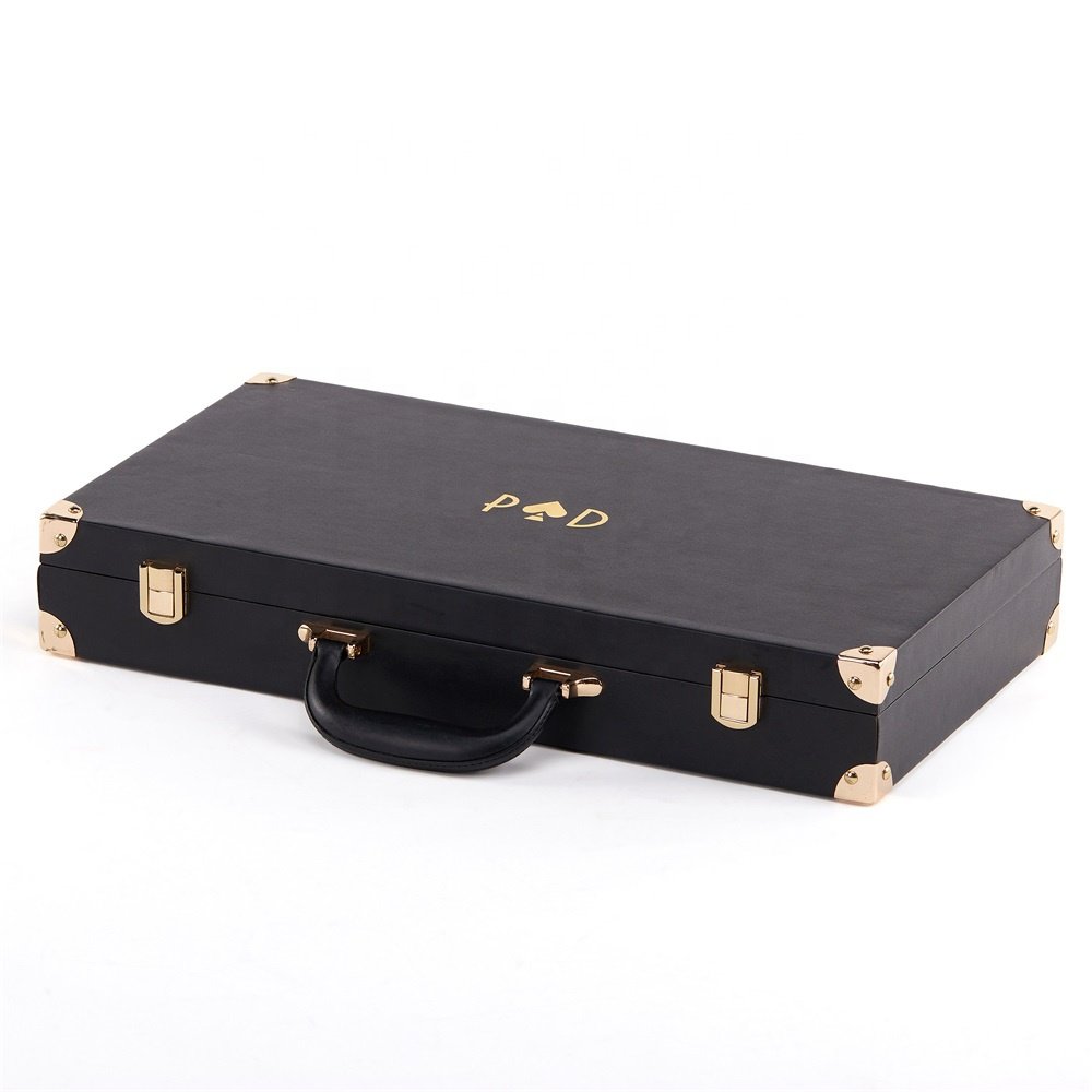 Customized luxury leather 500 Chip Case Poker Chip Set