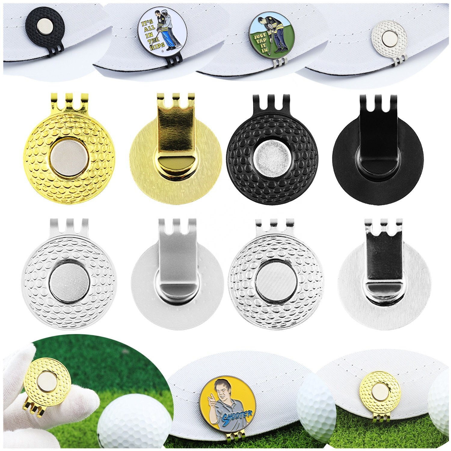 Golf Divot Tool Hat Clip With Magnet Ball Marker Golf Ball Marker Custom Logo Blank Magnetic Golf Ball Marker