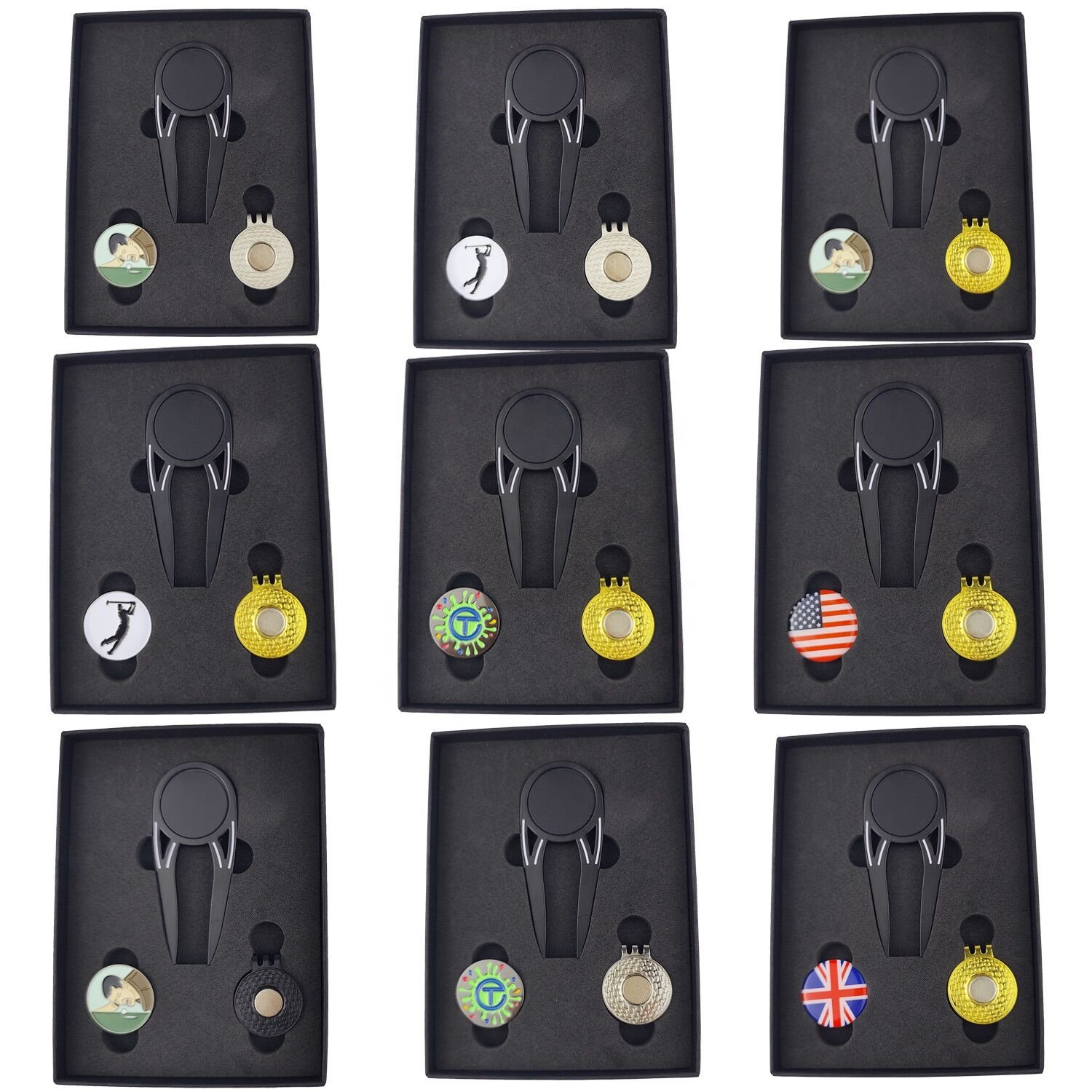 Golf Divot Tool Hat Clip With Magnet Ball Marker Golf Ball Marker Custom Logo Blank Magnetic Golf Ball Marker