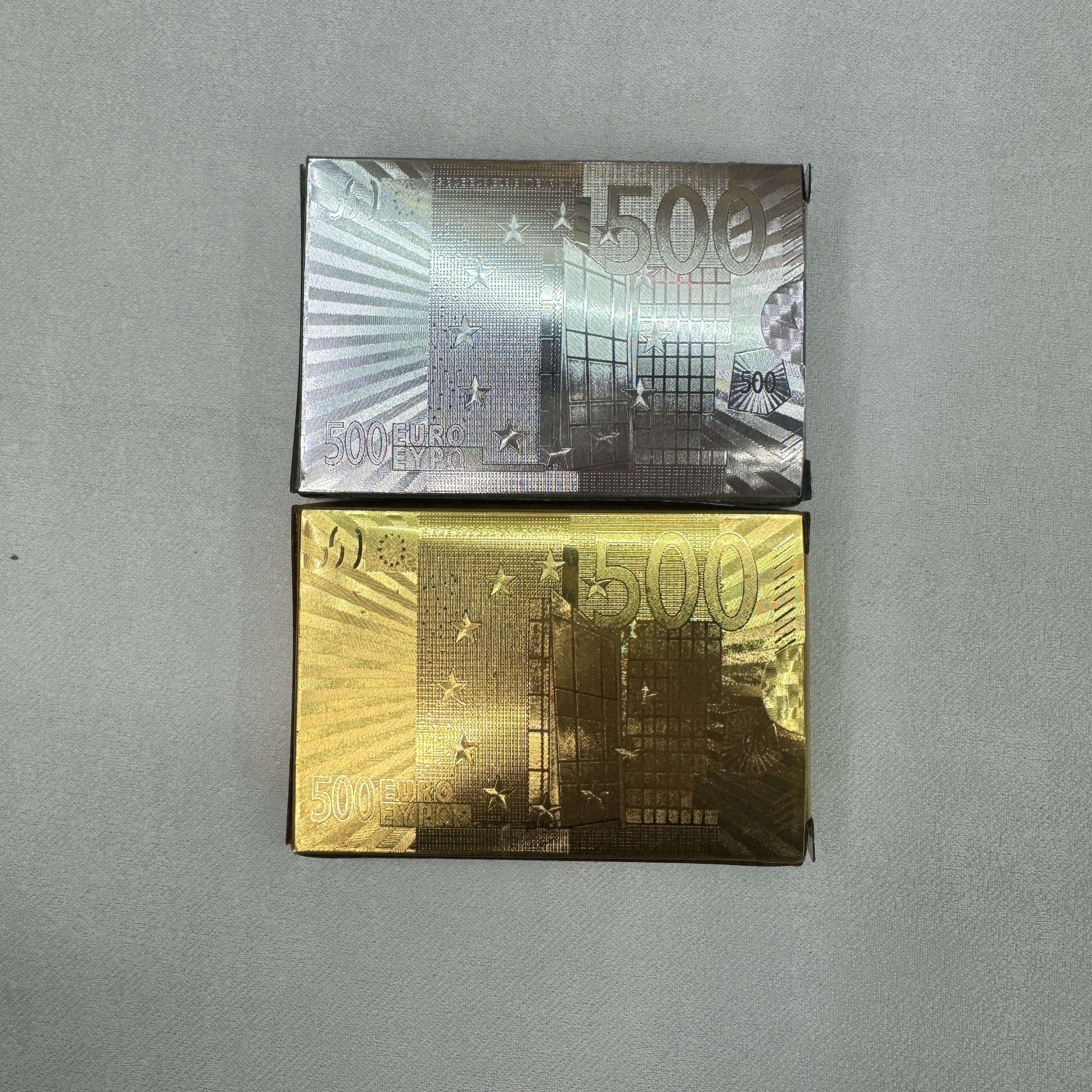 Best Sellers Business Gifts Gold Silver Foil Plated Pattern Card Mold Poker Chips Poker Stars Card