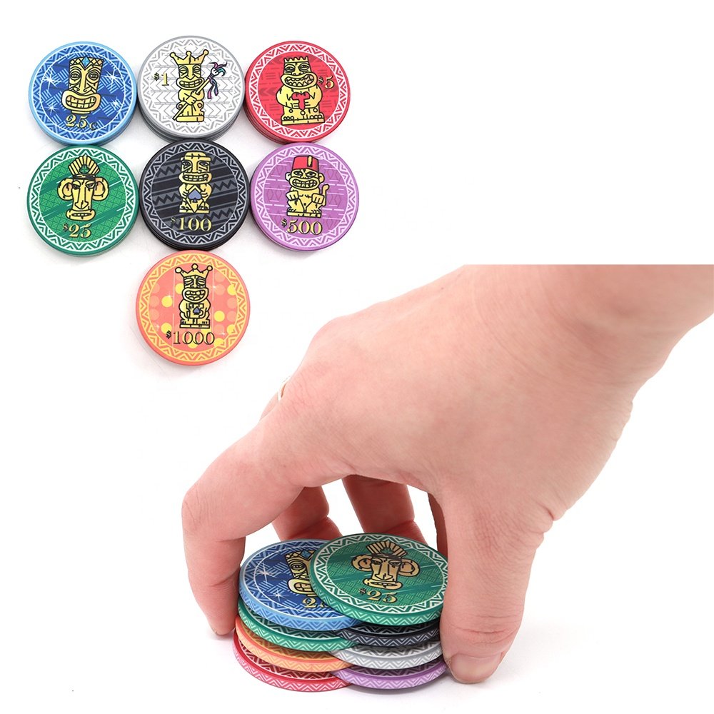 Wholesale custom ceramic poker chips tiki king chip 12g 43mm casino high grade multi size are available from manufacutres