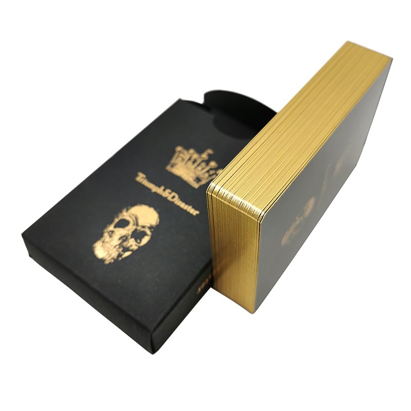 High quality custom black poker cards 100% plastic Adult game playing cards printer Waterproof smooth frost gold stamp foil