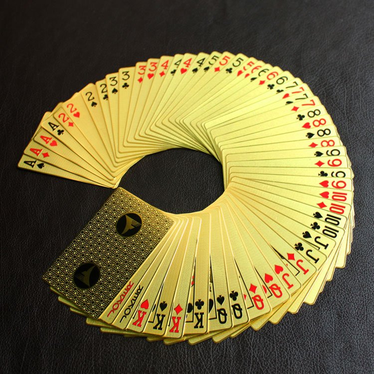 High Quality Logo Customized Printed Play Card Set Custom Game Cards metal brass Poker Playing Card