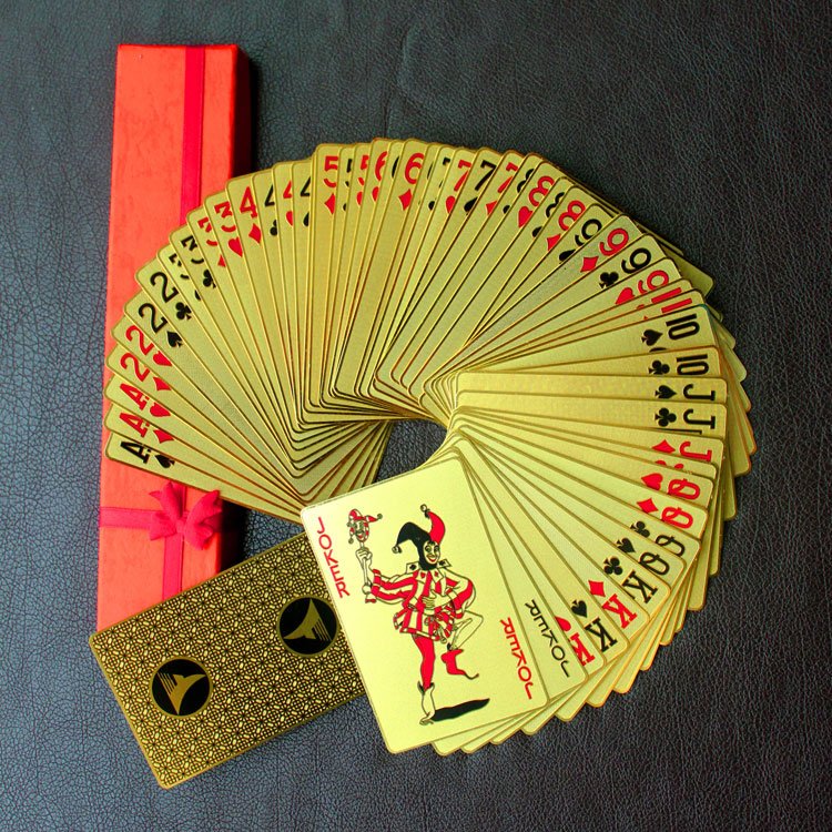 High Quality Logo Customized Printed Play Card Set Custom Game Cards metal brass Poker Playing Card
