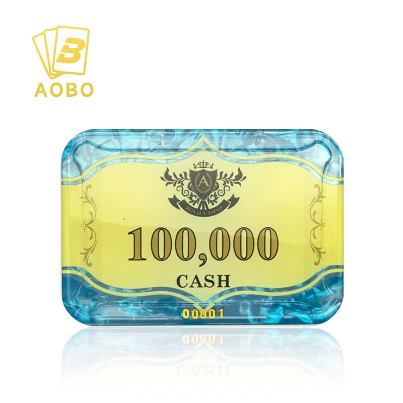 Wholesale acrylic/crystal mixed color poker chips casino special three-layer laser shield crown poker chips