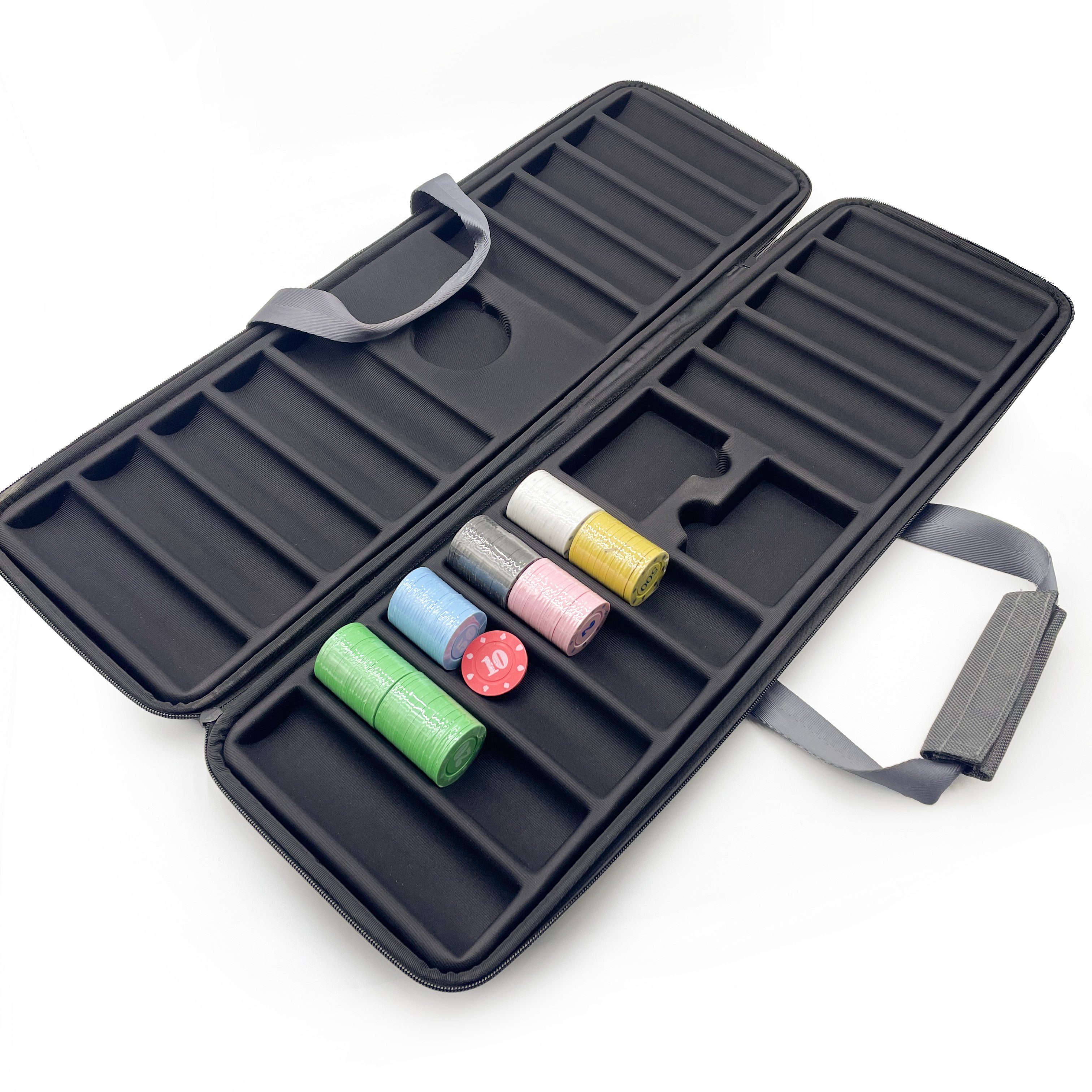 Custom Portable Casino Chip Poker Box Game Set EVA Hard Chip Case Empty EVA Hard Shell Poker Chip Case