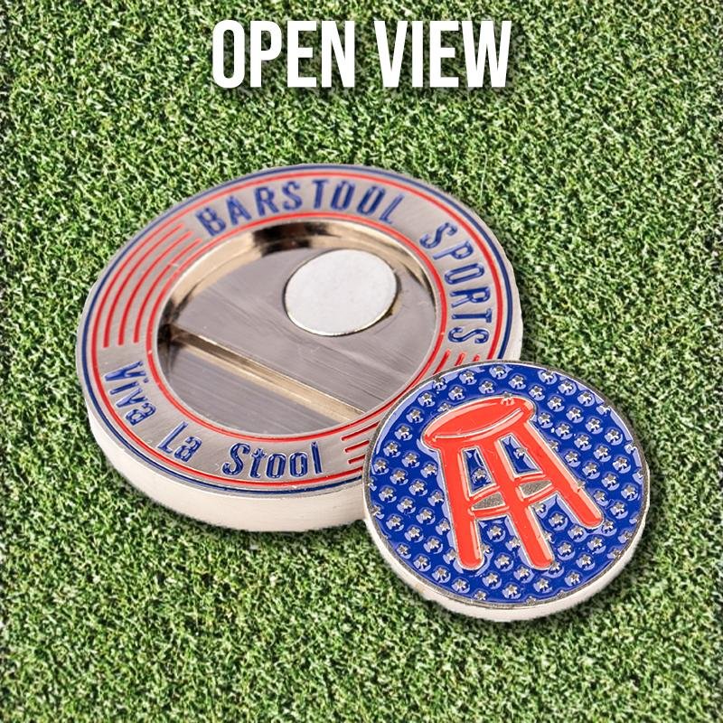 High Quality 40mm custom Logo soft Enamel Golf Accessories Custom Magnetic Poker Chip Golf Ball Markers