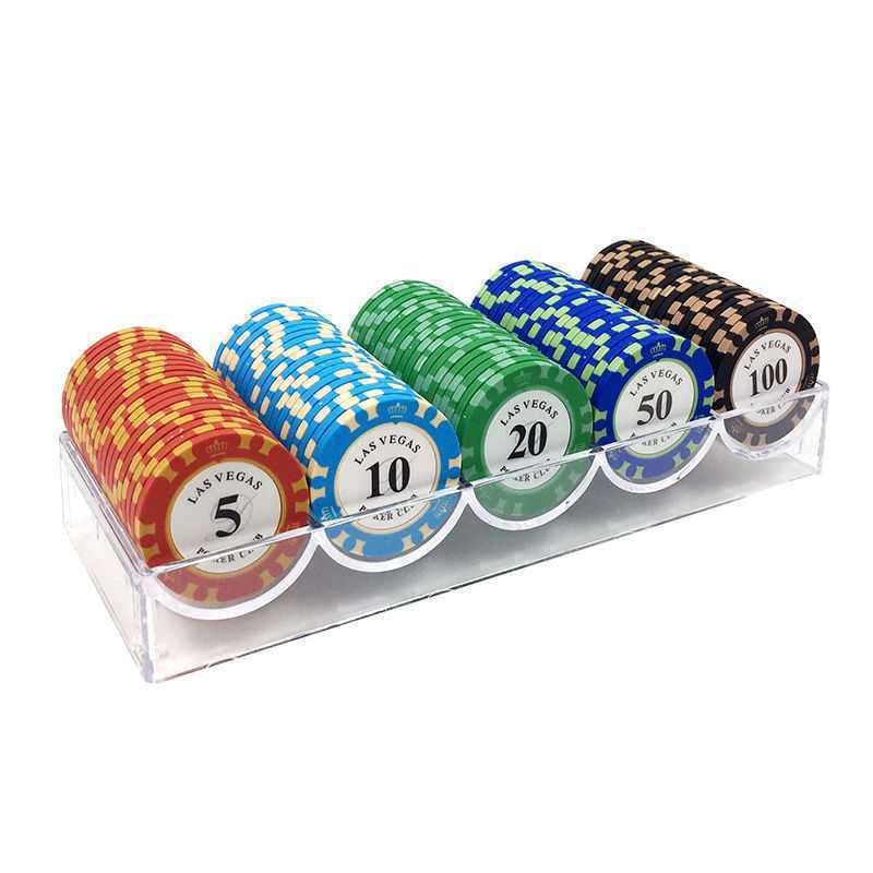 14g Clay 3-Tone Monte Carlo Poker Chip With Golden Trim Sticker