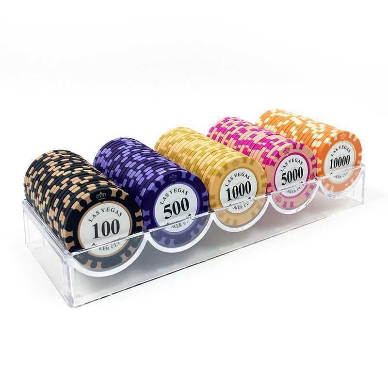 14g Clay 3-Tone Monte Carlo Poker Chip With Golden Trim Sticker
