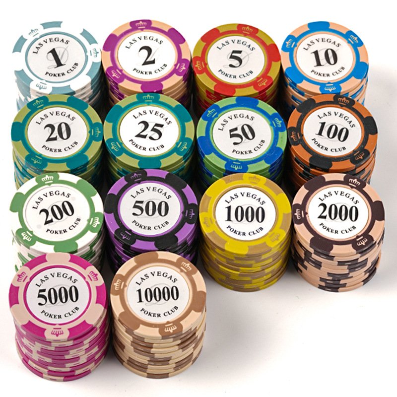 14g Clay 3-Tone Monte Carlo Poker Chip With Golden Trim Sticker