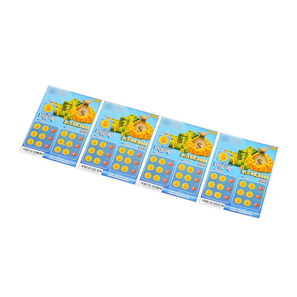 2025 New Design Lottery Cards Digital Printing Scratch Off Cards Lottery Ticket Gambling Games