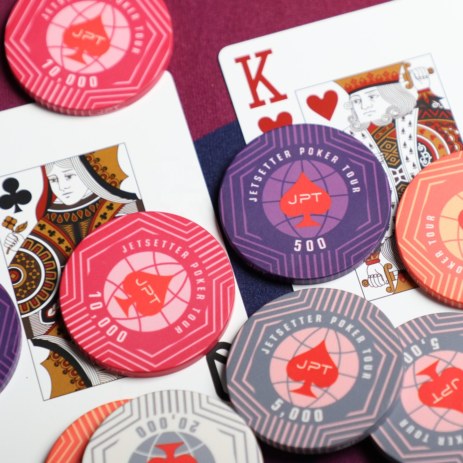 Custom Logo 300pcs Ceramic Poker Chips Set Professionally Used in Casinos