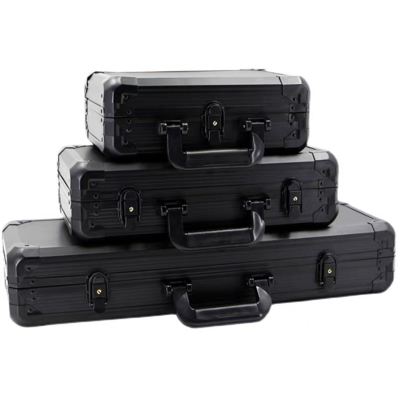 500pcs Custom Factory Black Mahogany Small Aluminum Case for Poker 500 Chips Case