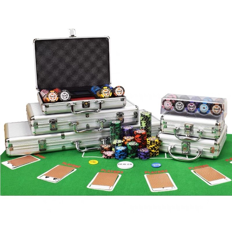 500pcs Custom Factory Black Mahogany Small Aluminum Case for Poker 500 Chips Case