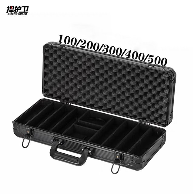 500pcs Custom Factory Black Mahogany Small Aluminum Case for Poker 500 Chips Case