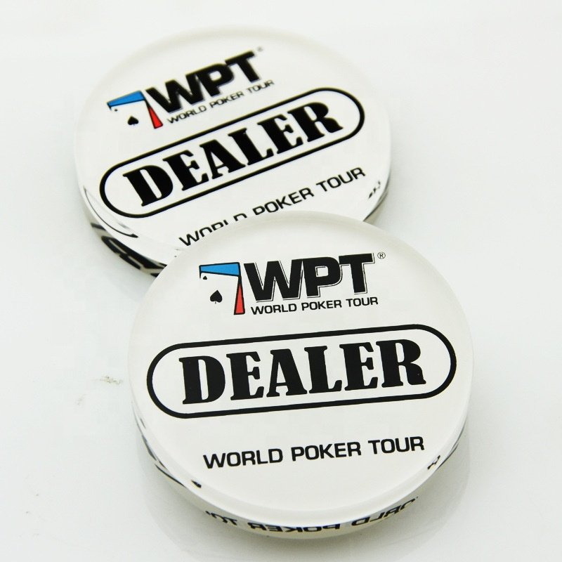 Custom made your dealer button for WORLD POKER TOUR