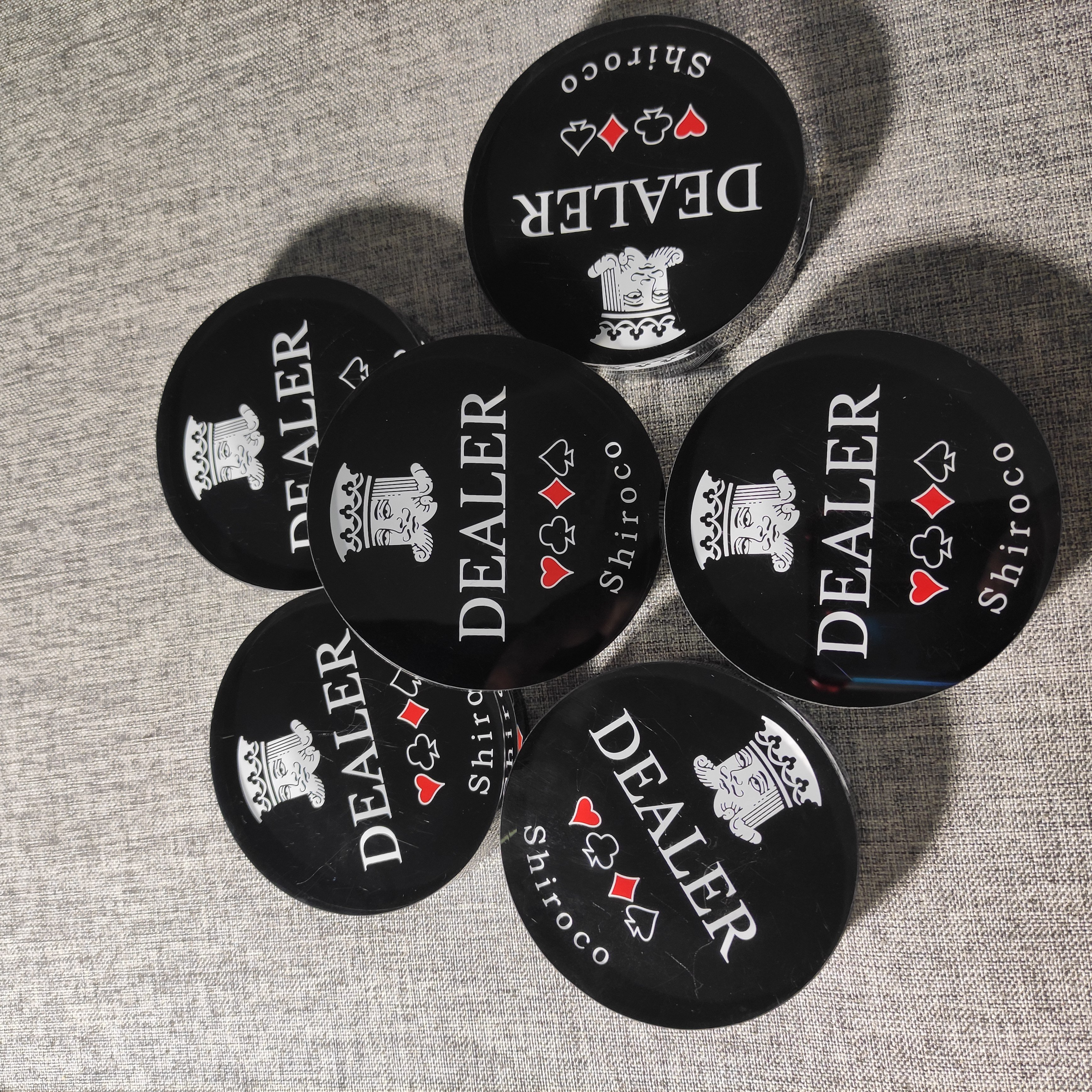 Custom made your dealer button for WORLD POKER TOUR
