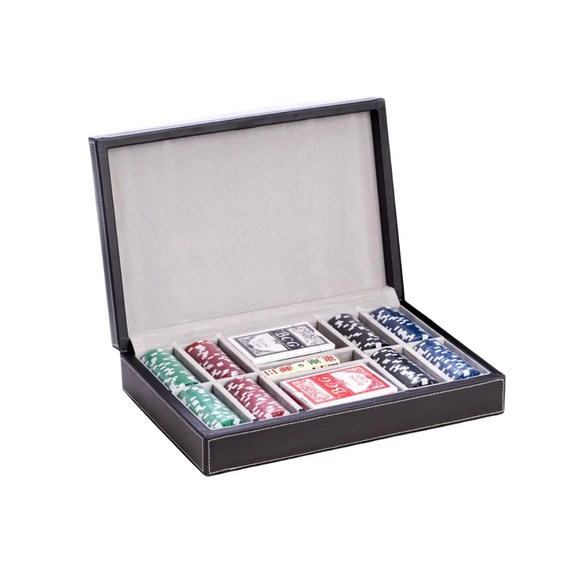 Wholesale Leather Box with 200 pcs Poker Chips Board Game Chips Box Poker Chip Set Case