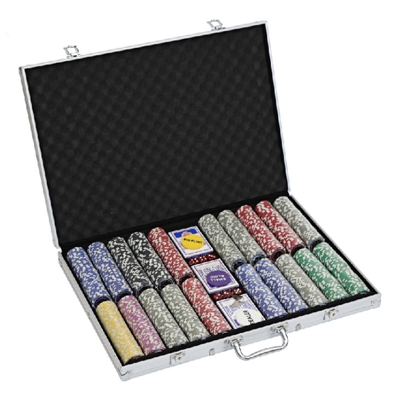 High quality ABS Clay Poker Chips Jettons 1000 Poker Chips Set With Aluminum Case