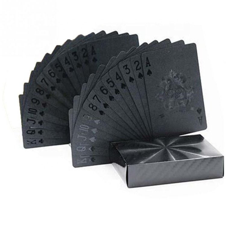 Fan Shu Party Play Desk Game Collection Baralho PVC 100% Card Chips Set Poker Black Cards