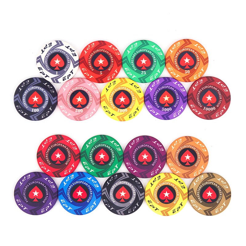 New Design Ceramic EPT Pokerchips Chip Custom Casino European Round Hot Texas Coins Professional Poker Chip Without Denomination