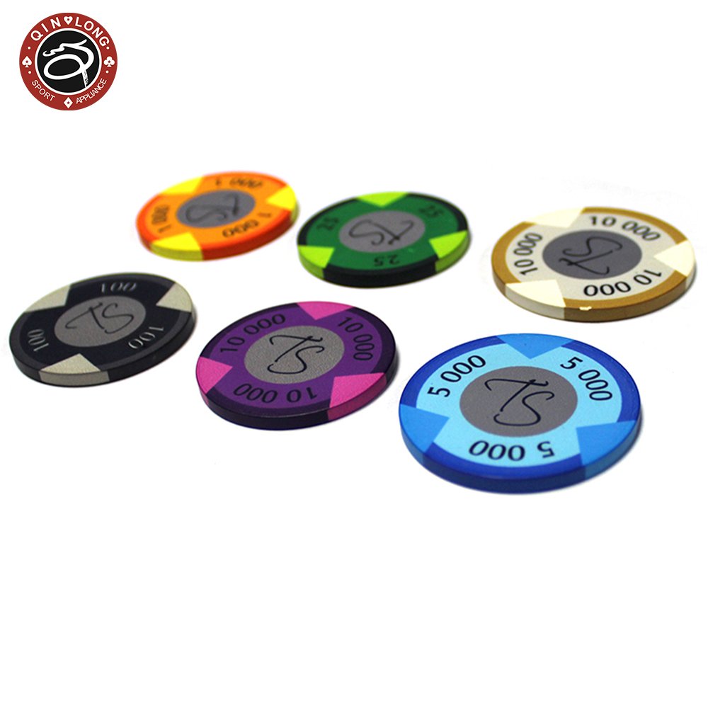 Clay poker chips Sticker logo three colors Casino Baccarat Texas Gambling products Acrylic ABS Iron Customize roulette